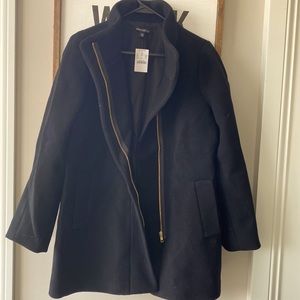 Black JCrew womens wool coat size 12 Petite